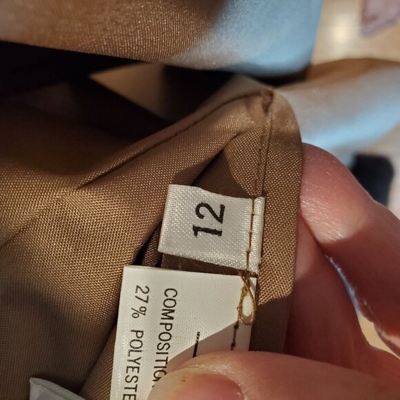 REAL OPPOSUM FUR Lined & Trimmed SZ 12 Beautiful Trench Coat Jacket - Picture 11 of 11